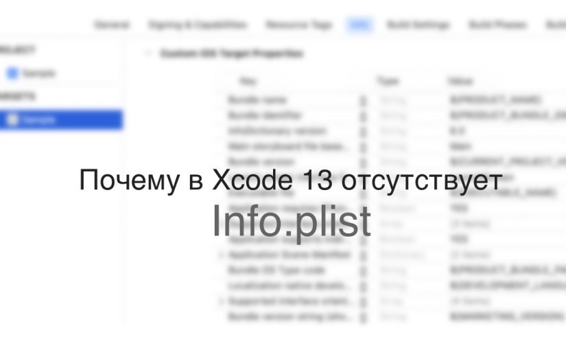 Почему в Xcode 13 отсутствует Info.plist